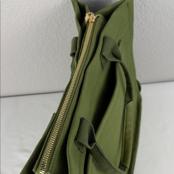 Canvas Tote Bag for Women Crossbody Work Bag Army Green - Picture 10 of 11